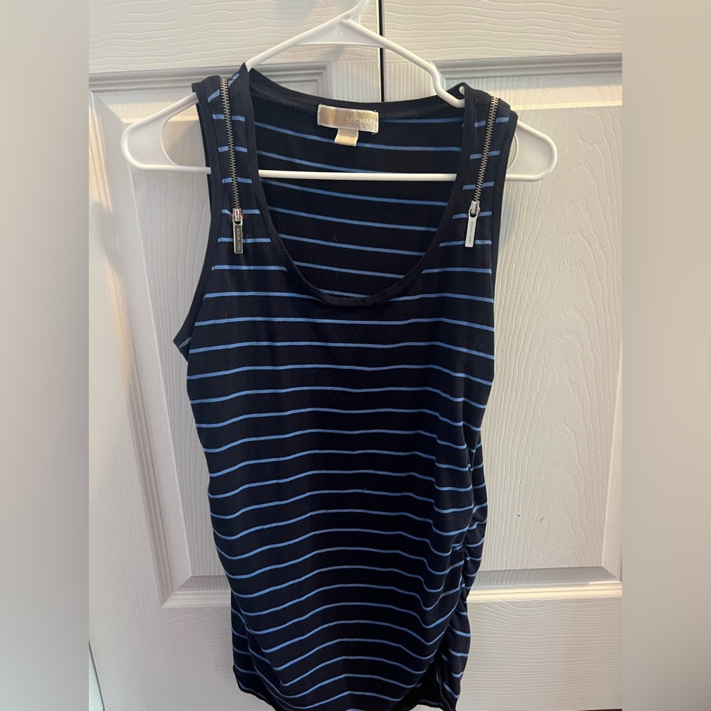 LIKE NEW! Michael Kors blue stripe tank top * Size Large